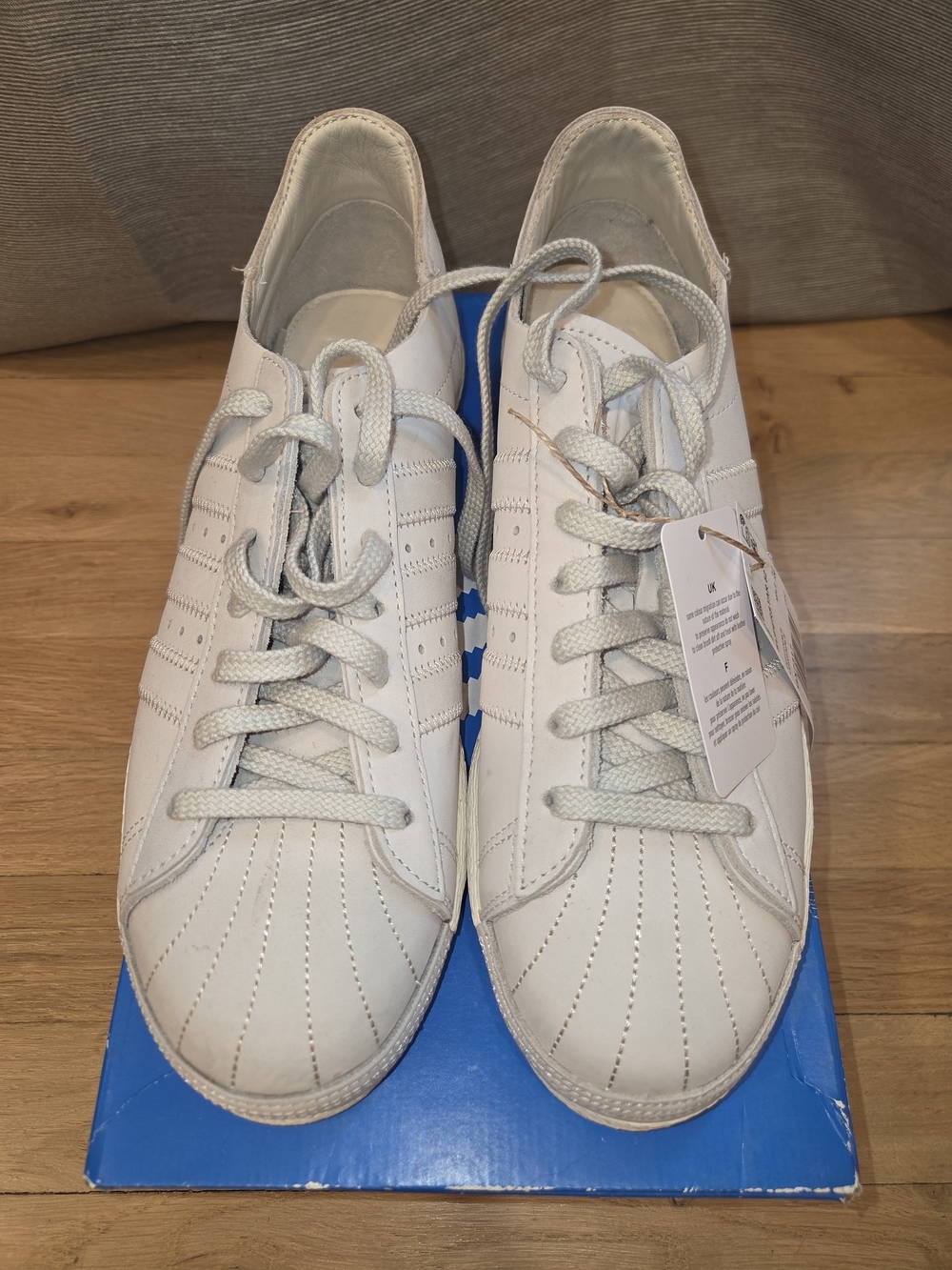New Adidas Originals Men's Superstar 82 Sneakers Core White/Aluminium size 9
